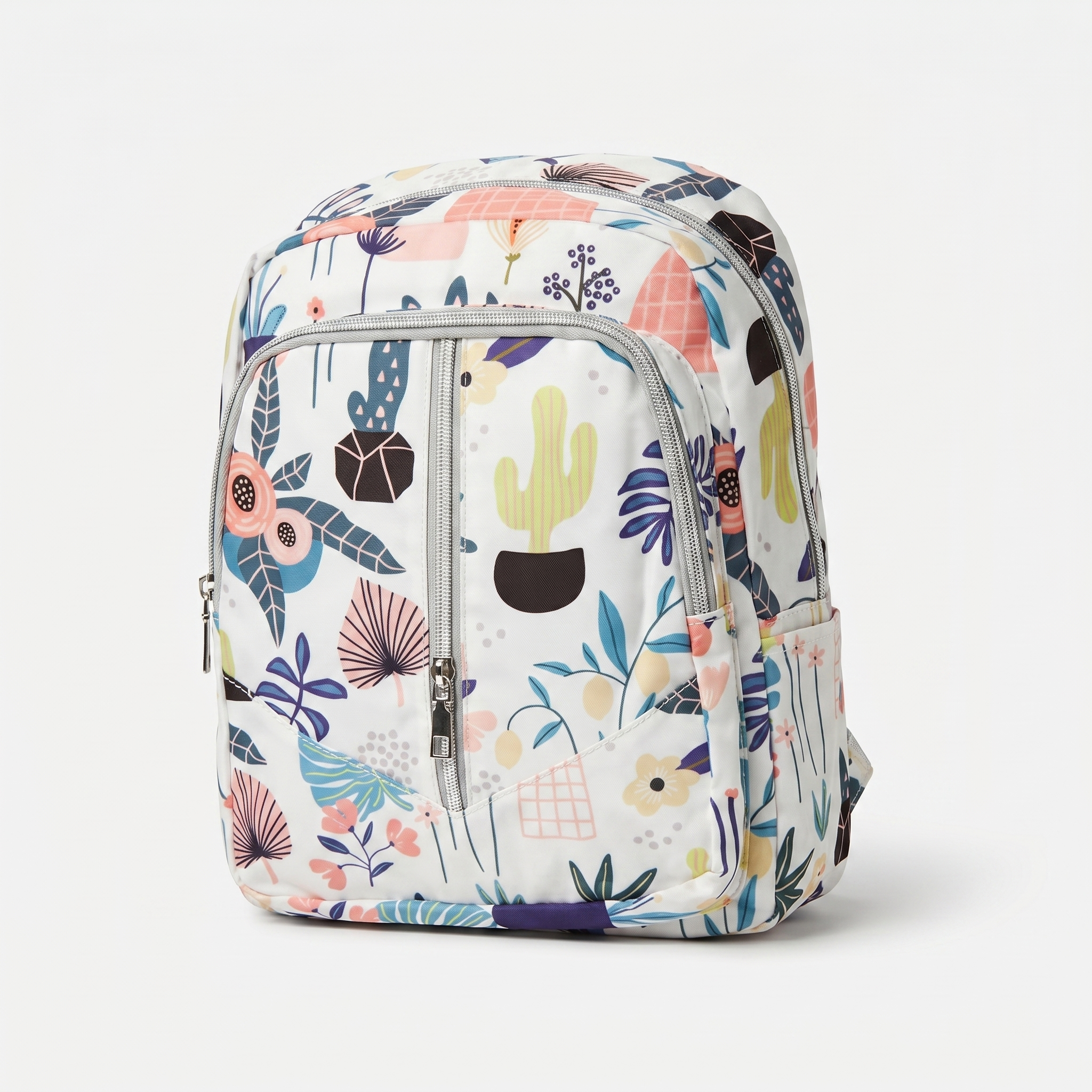 Botanical Bloom Kids Backpack – White Garden Print