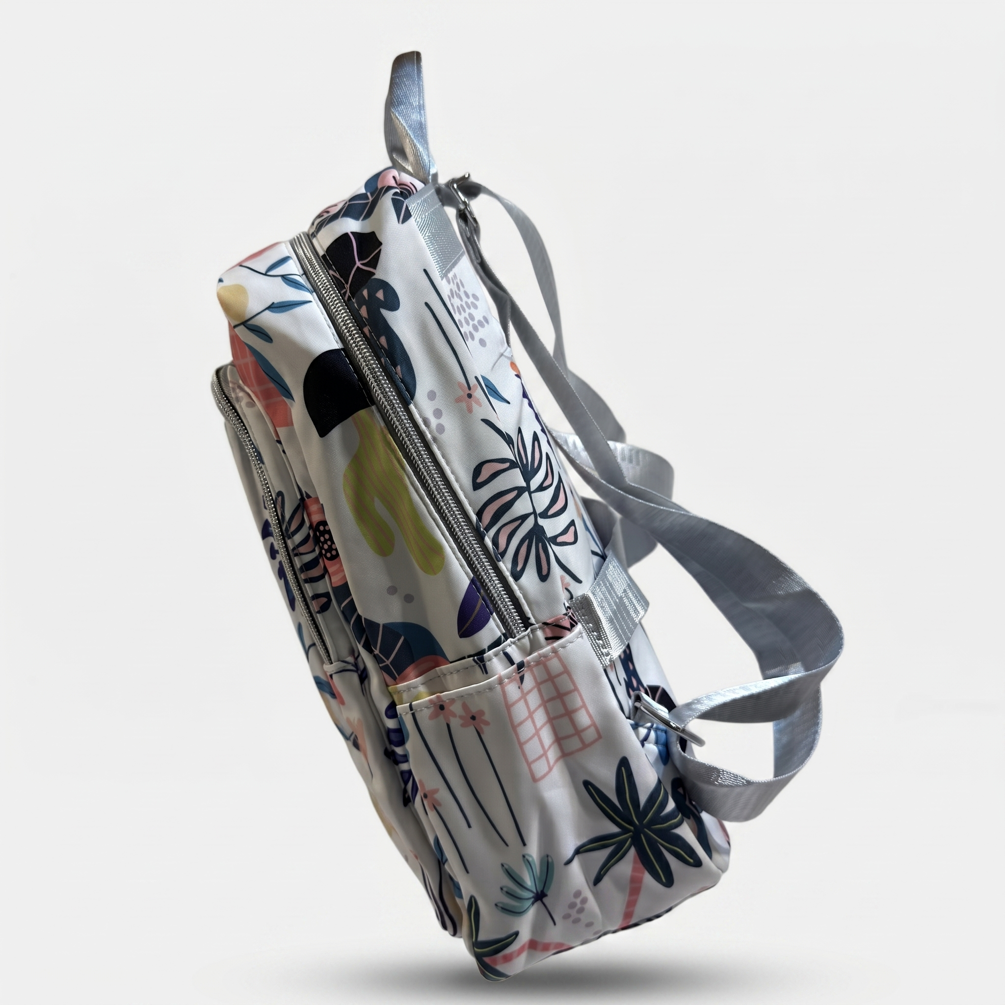 Botanical Bloom Kids Backpack – White Garden Print