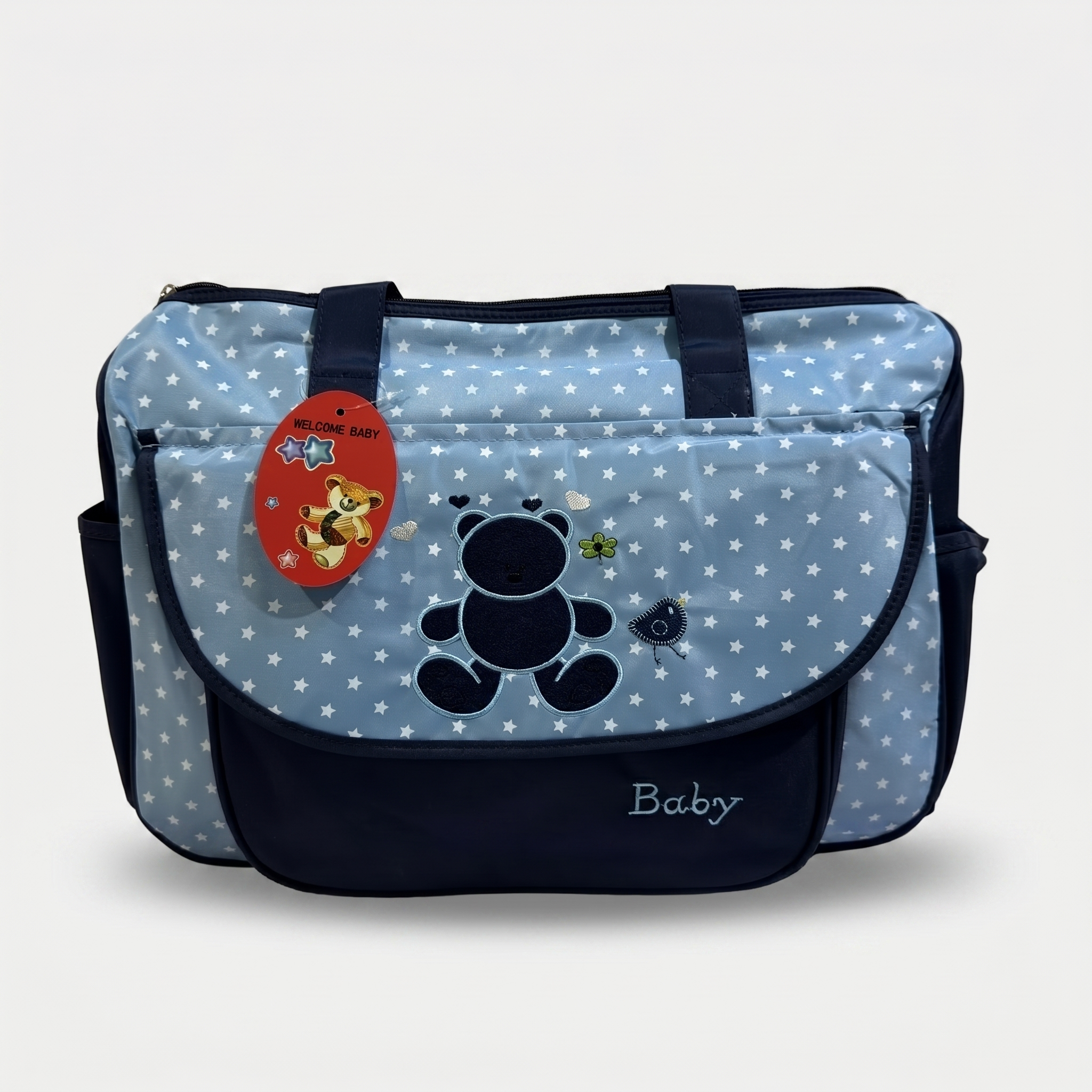 Starry Bear Baby Diaper Bag – Sky Blue