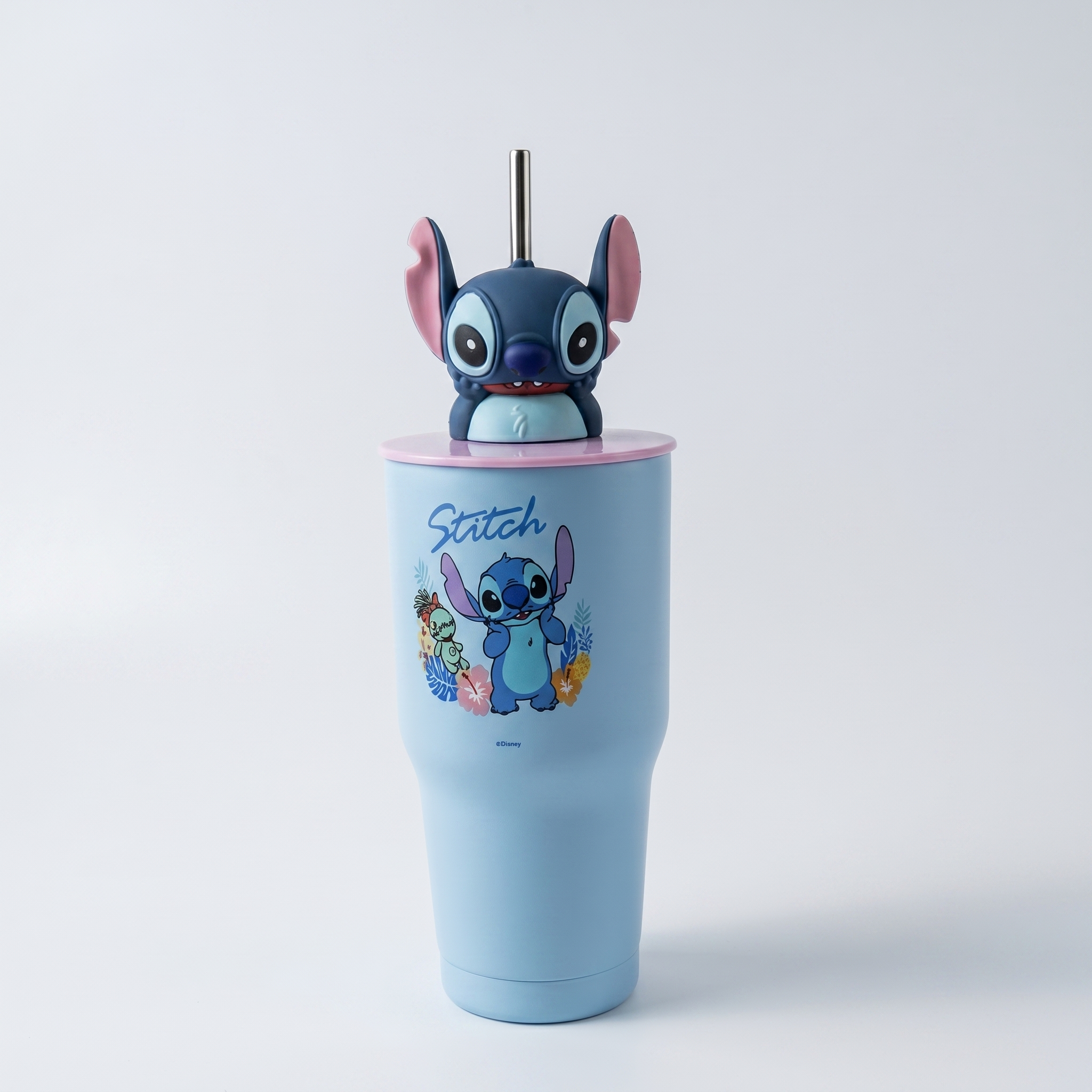 Stitch Inspired Stainless Steel Tumbler with Straw