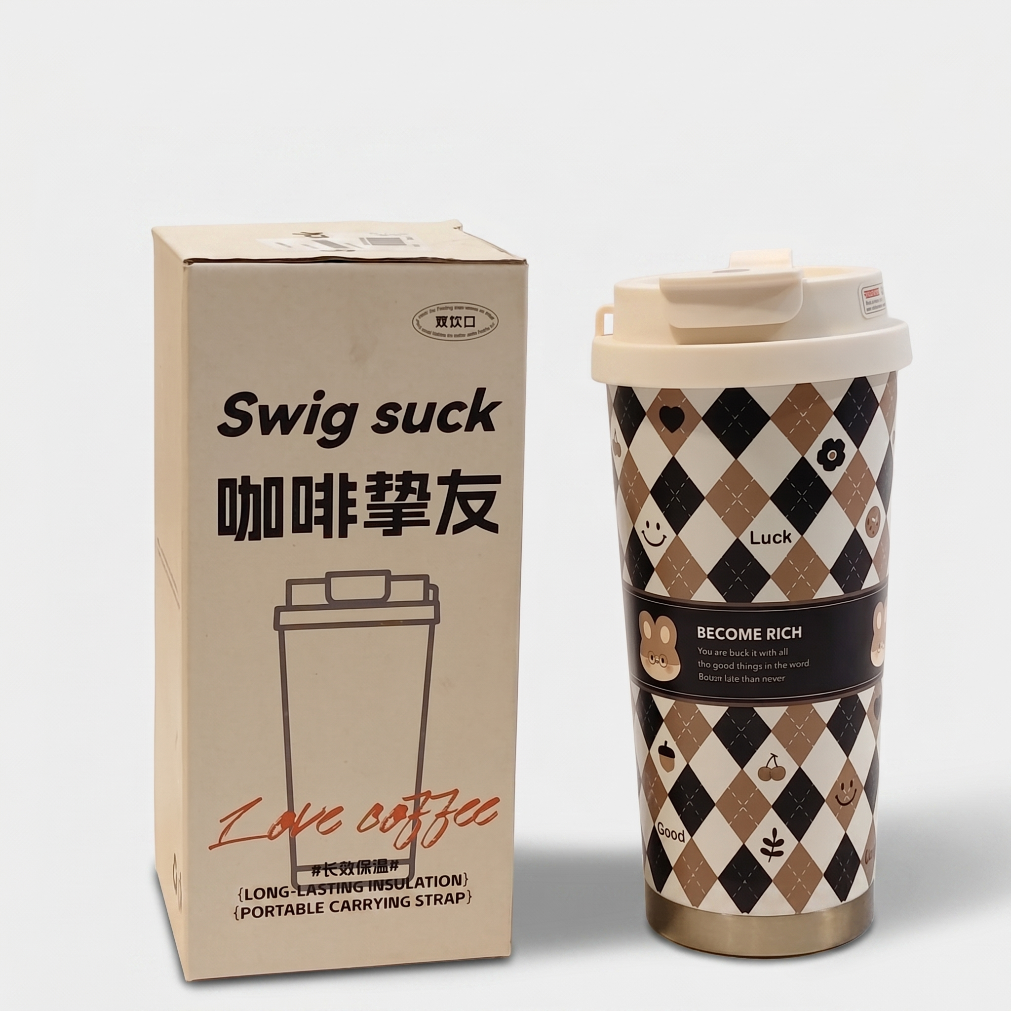 Insulated Travel Coffee Tumbler with Flip Lid