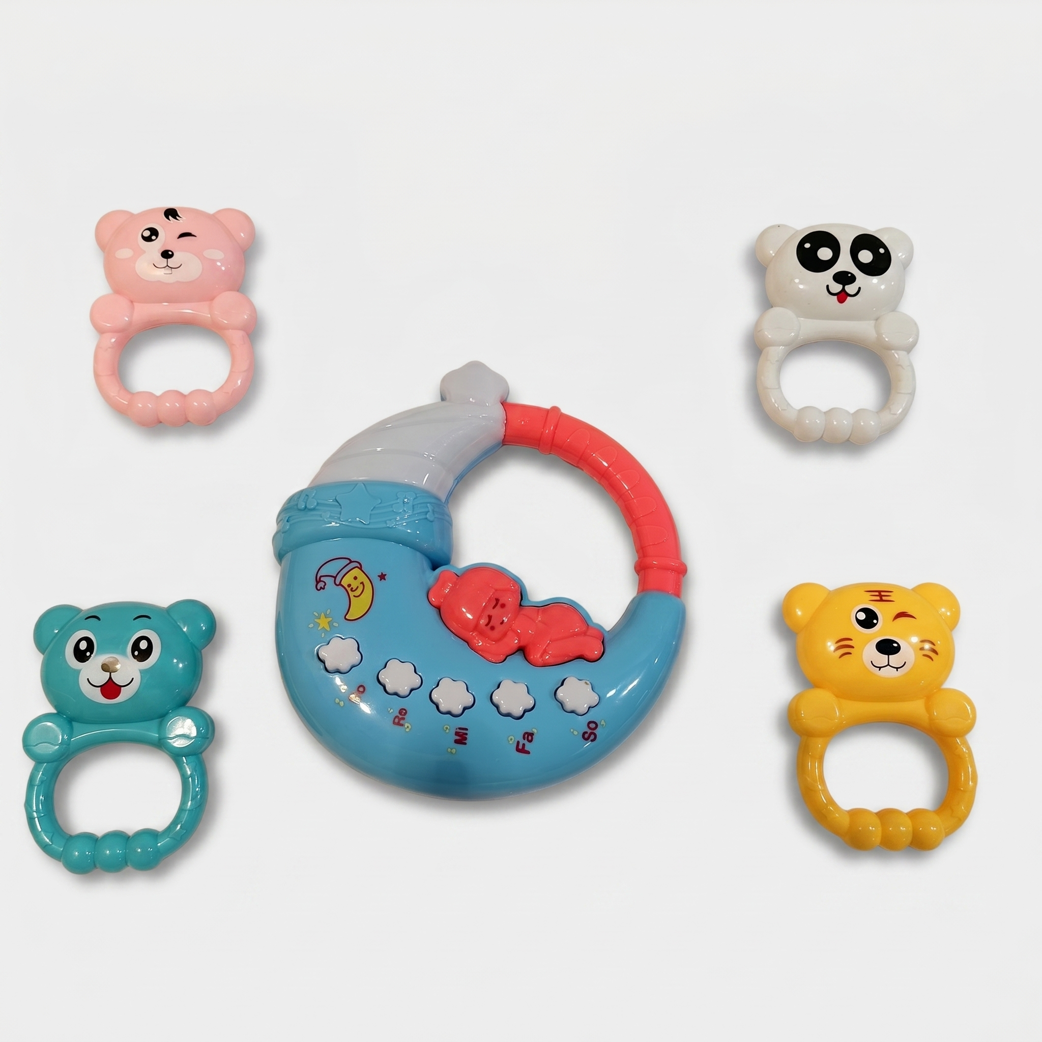 Baby Rattle & Teether Gift Set – 5 Piece Animal Collection