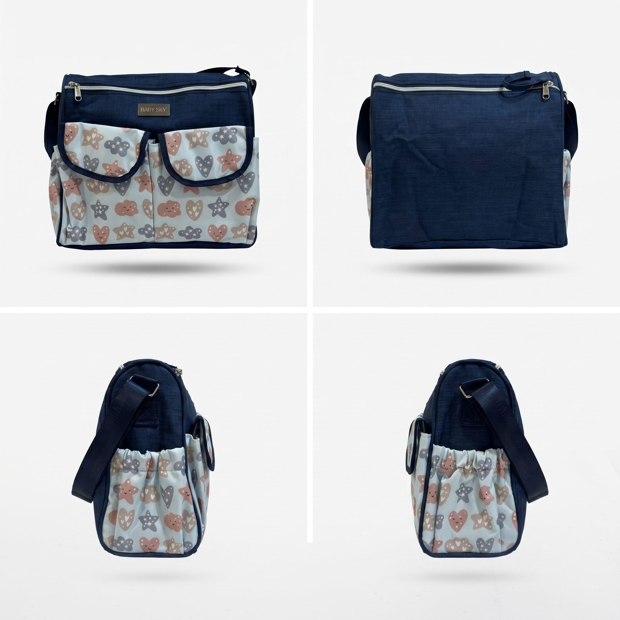Dreamy Hearts Baby Diaper Messenger Bag – Blue