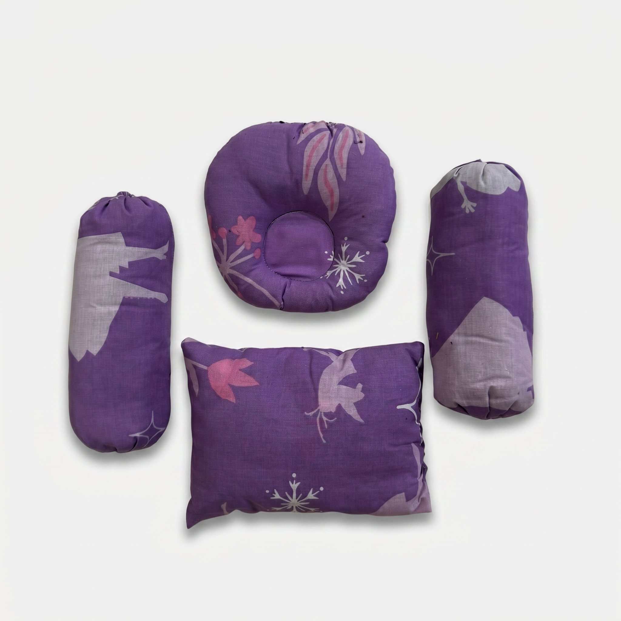 Lavender Blossom Baby Bedding Set – 4 Piece Pillow & Bolster Set