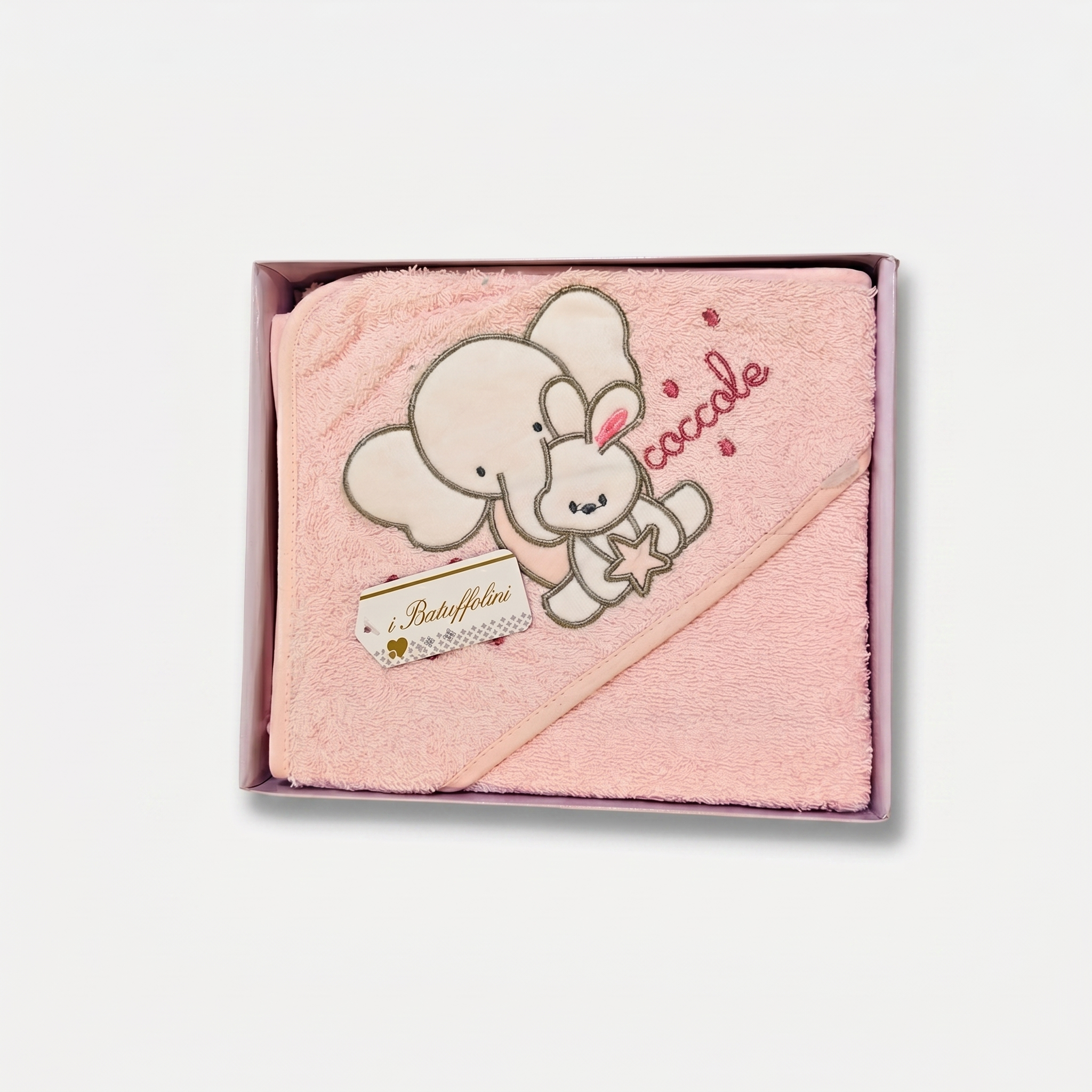 Baby Elephant Hooded Towel – Soft Absorbent Baby Bath Towel (Pink)