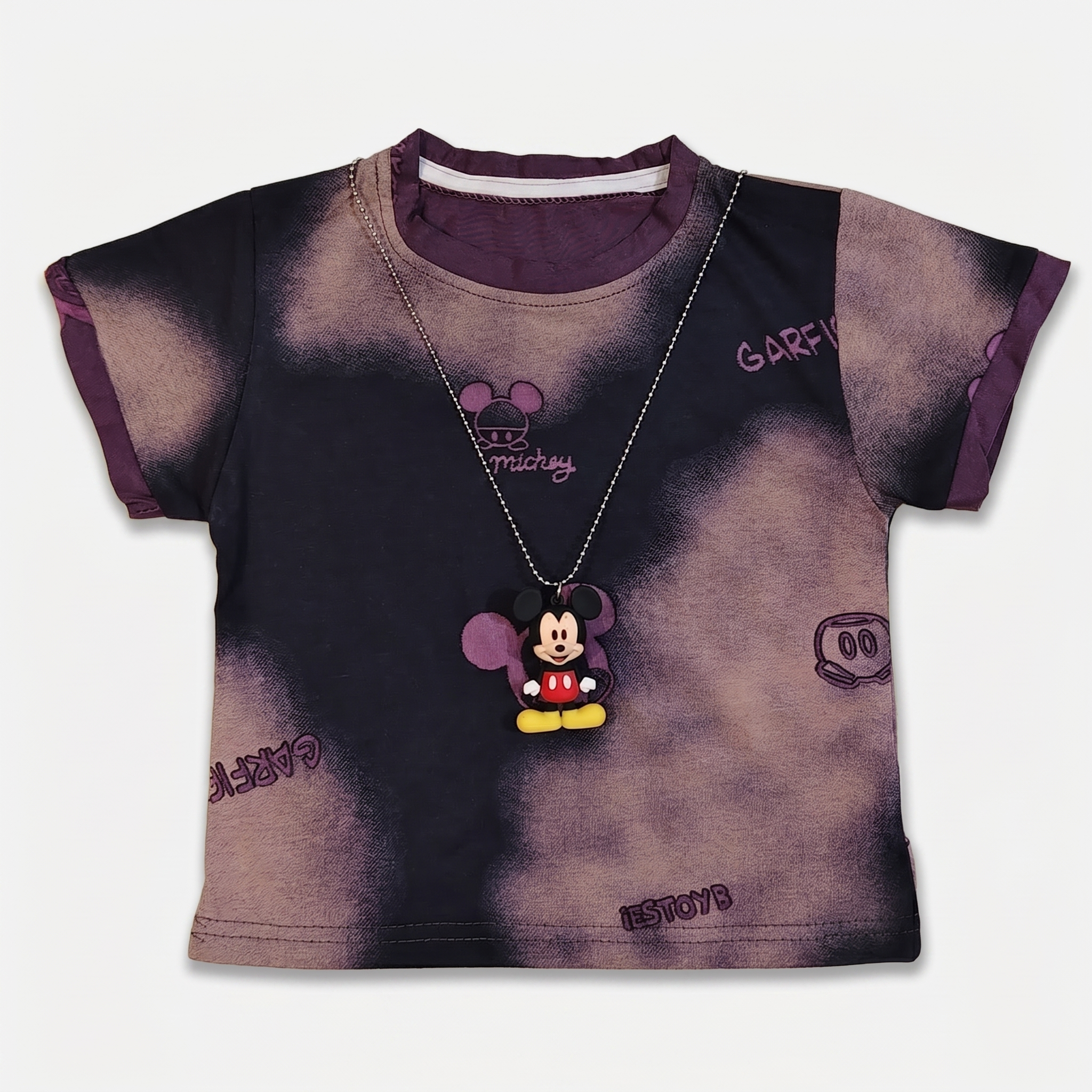 2-Piece Mickey Inspired Tie-Dye Summer Set with Pendant