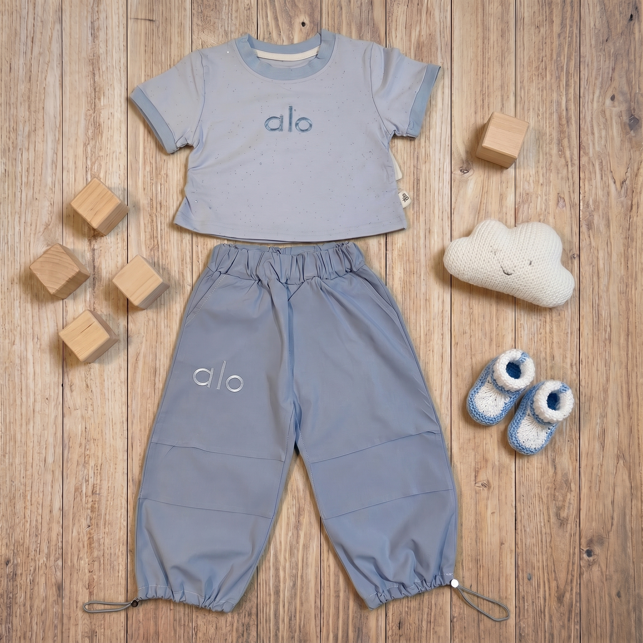 Alo Breeze 2-Piece Girls Co-Ord Set – Sky Blue