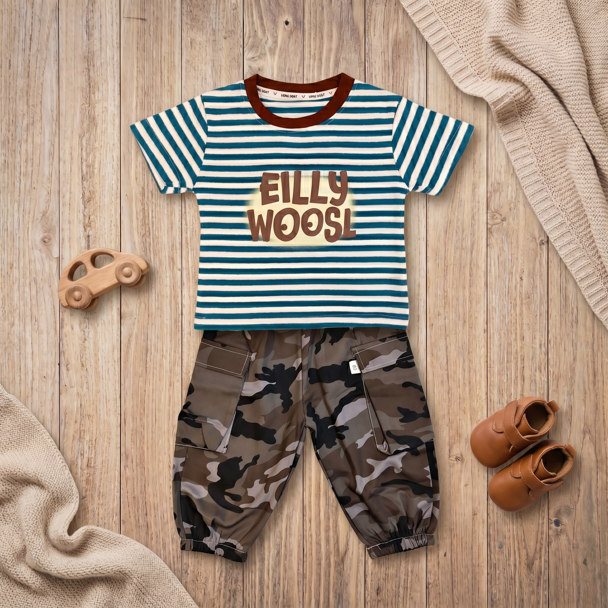 Explorer Camo Cargo Jogger Set – Teal