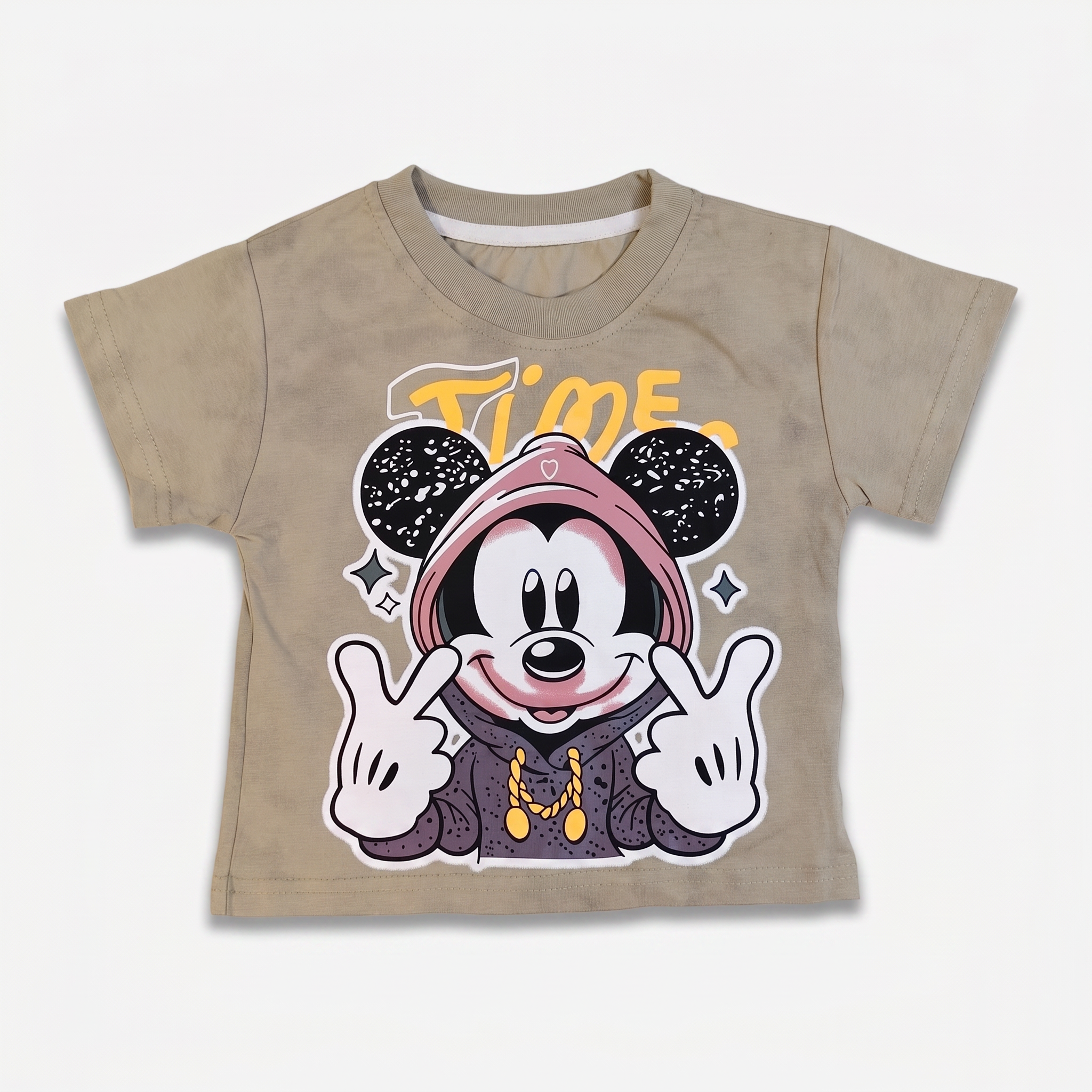 Time Cartoon Summer Co-Ord Set – Beige