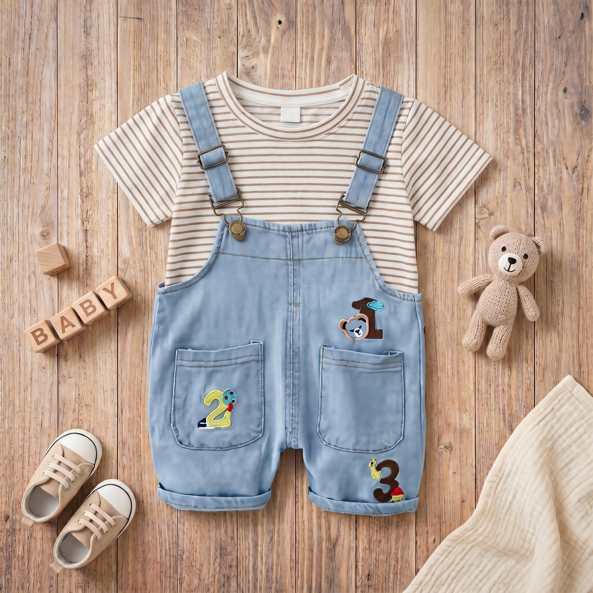 Little Explorer Denim Dungaree Set