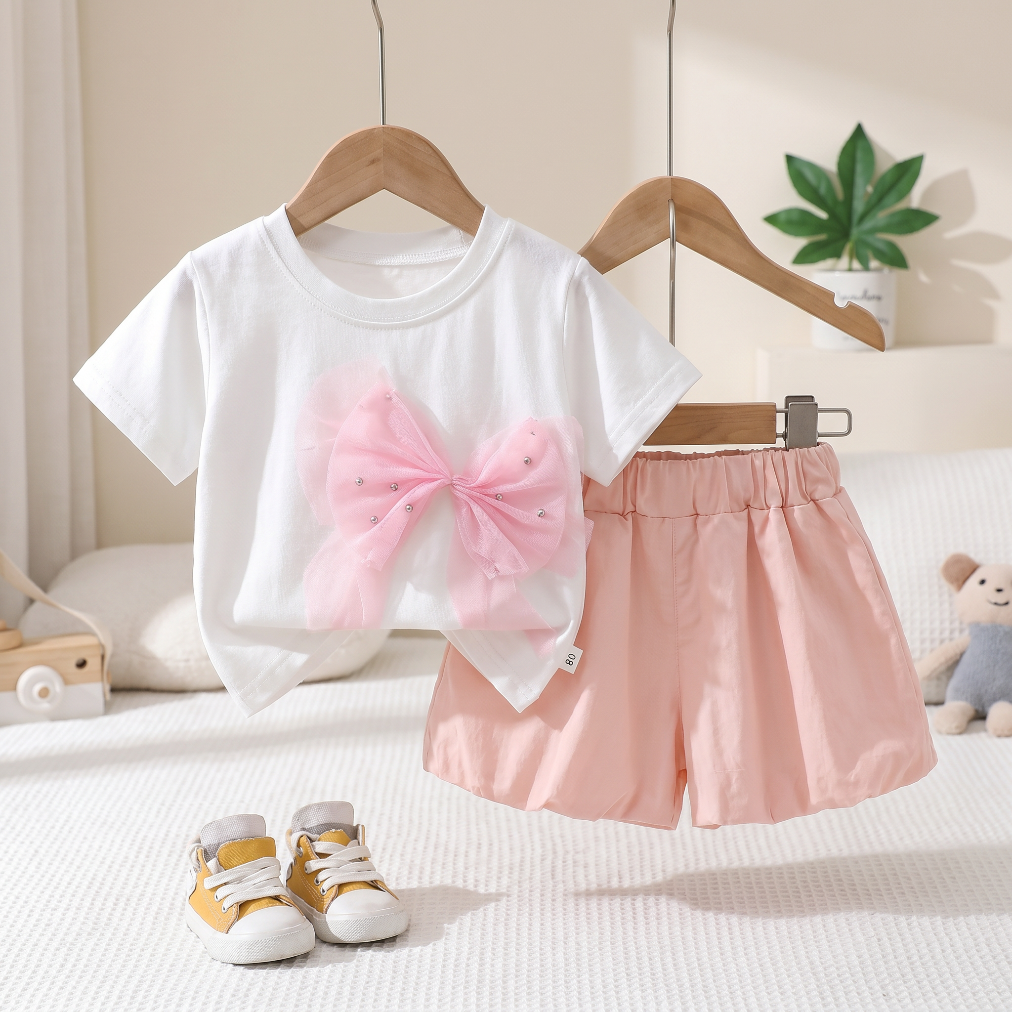 Bella Bow Balloon Shorts Set
