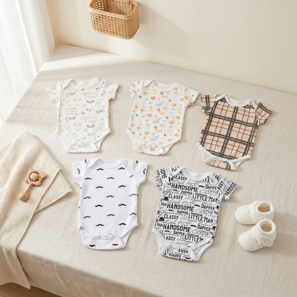 5PC Baby Bodysuit Set (0-12M)