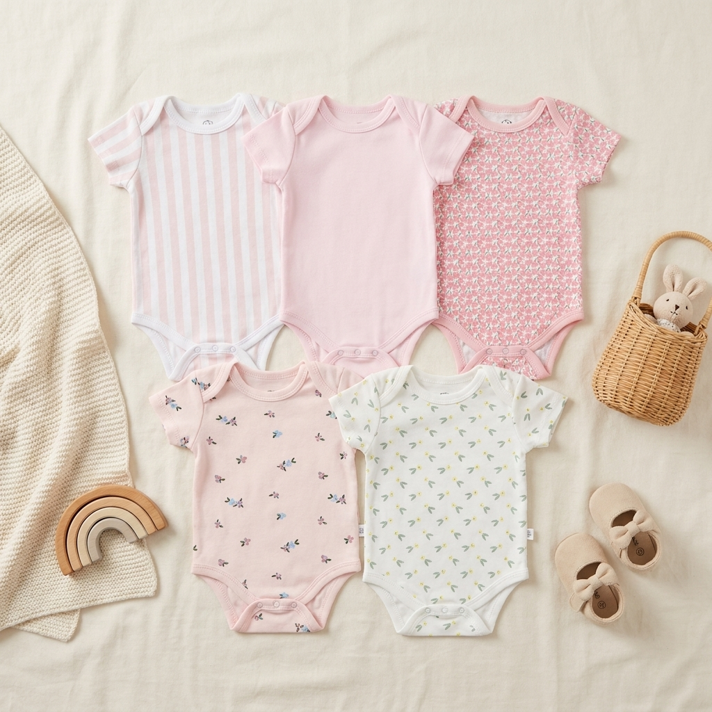 5PC Baby Bodysuit Set (0-12M)