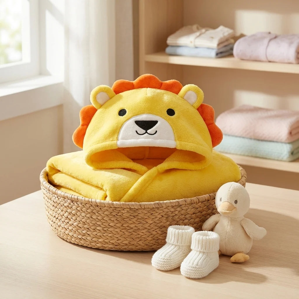 Plush Animal Hooded Baby Blanket – 5 Designs