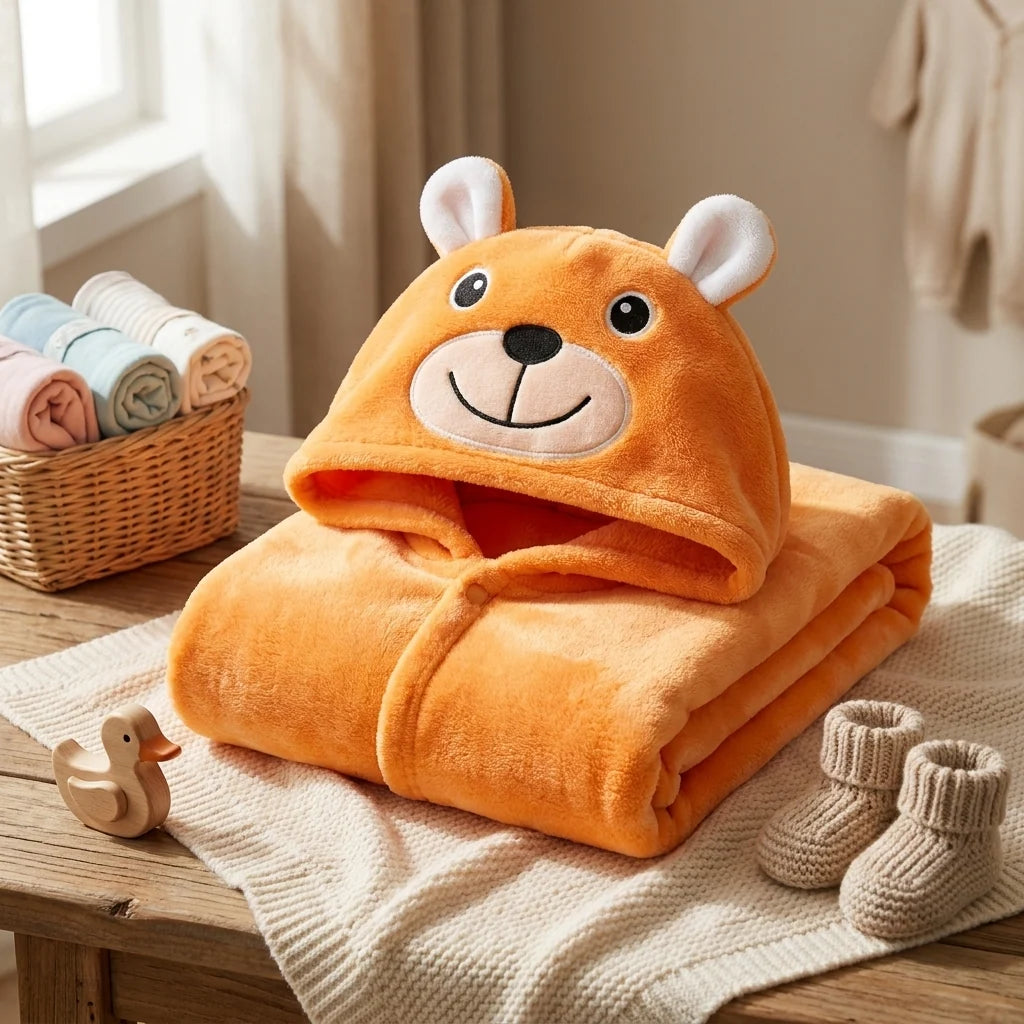 Plush Animal Hooded Baby Blanket – 5 Designs
