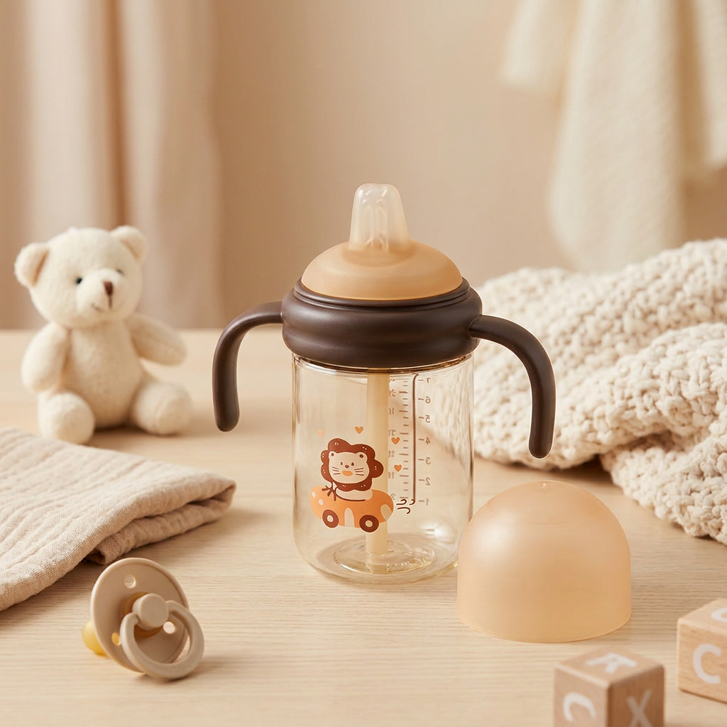 Lion Baby Straw Bottle 240ml
