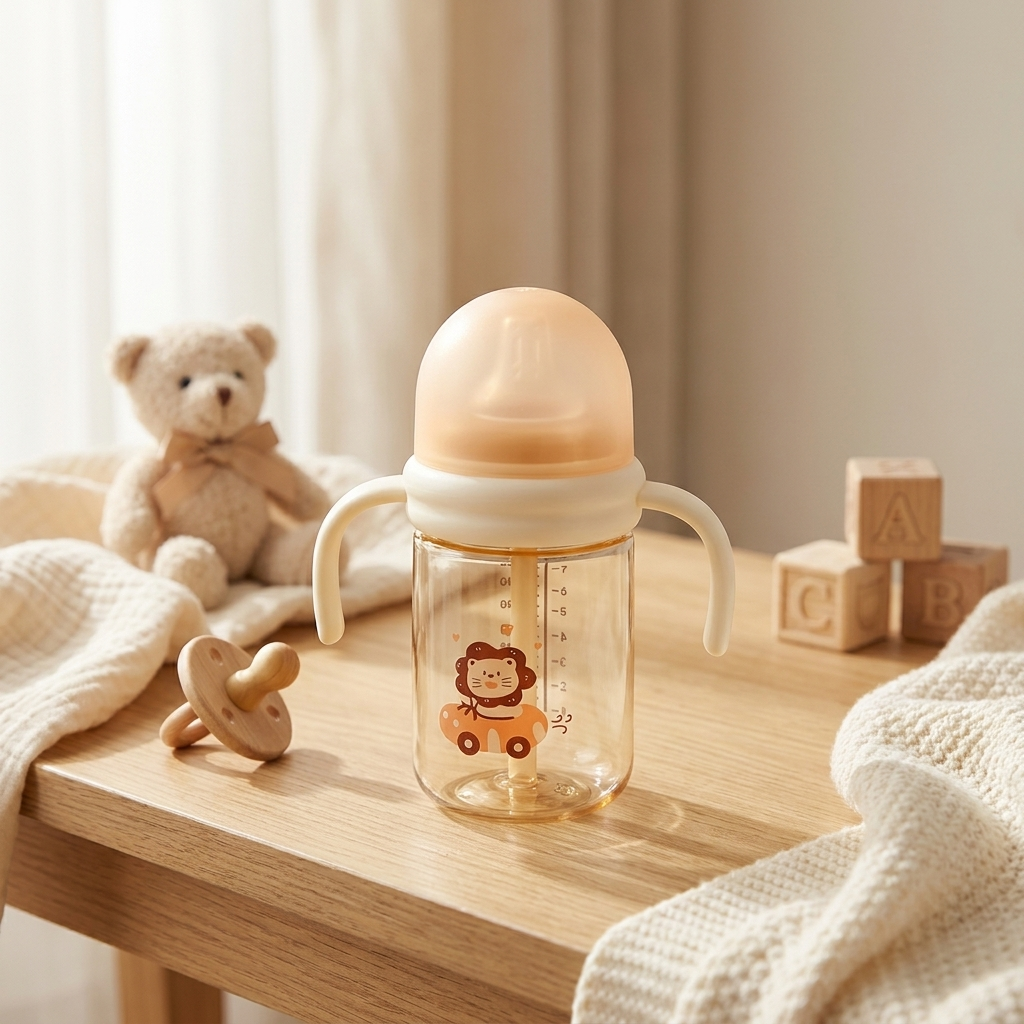 Lion Baby Straw Bottle 240ml
