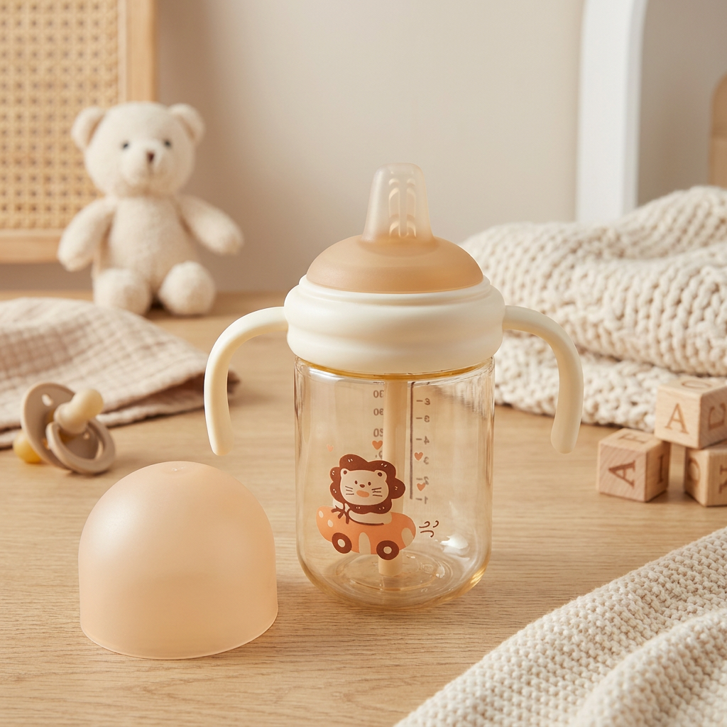 Lion Baby Straw Bottle 240ml