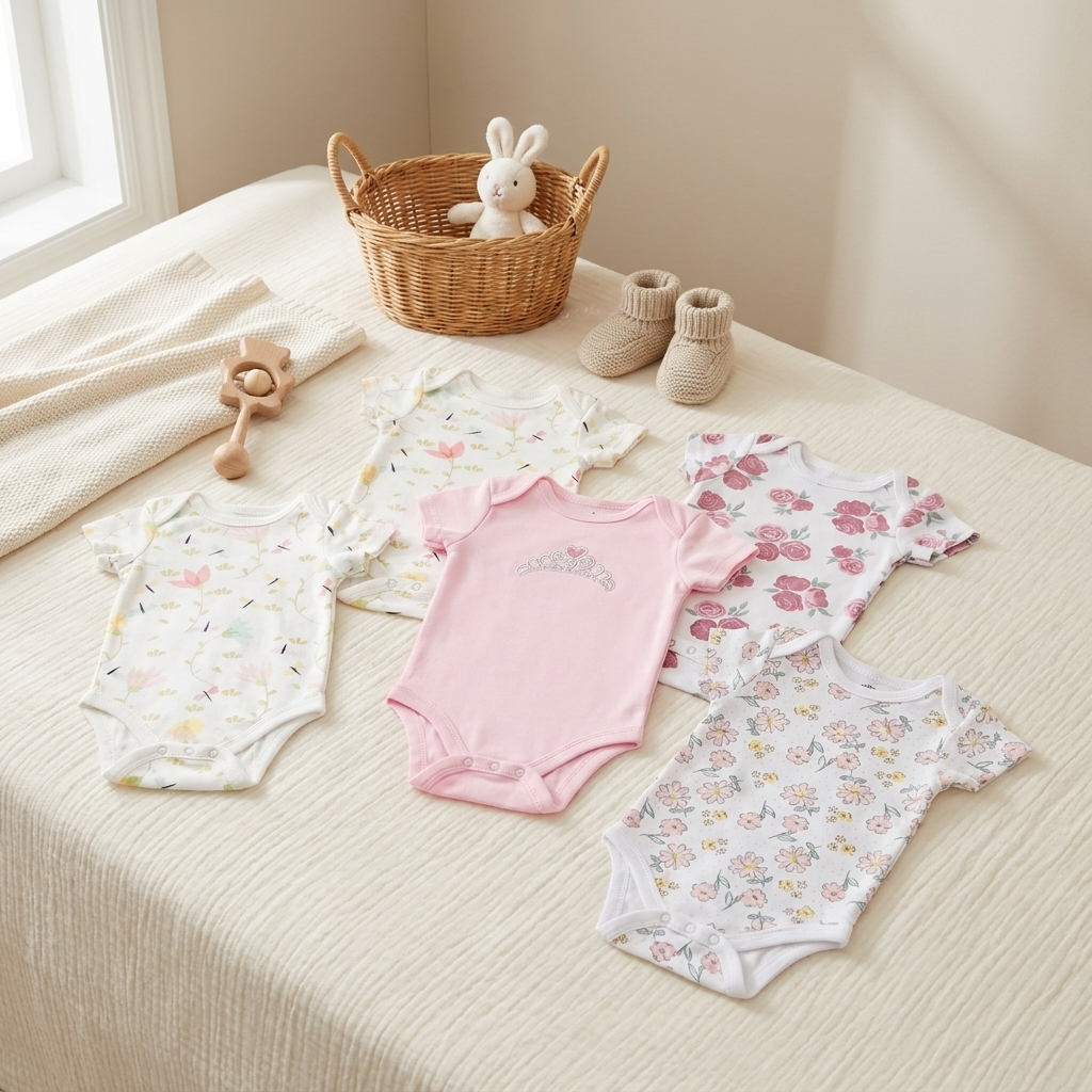 5PC Baby Bodysuit Set (3-6M)