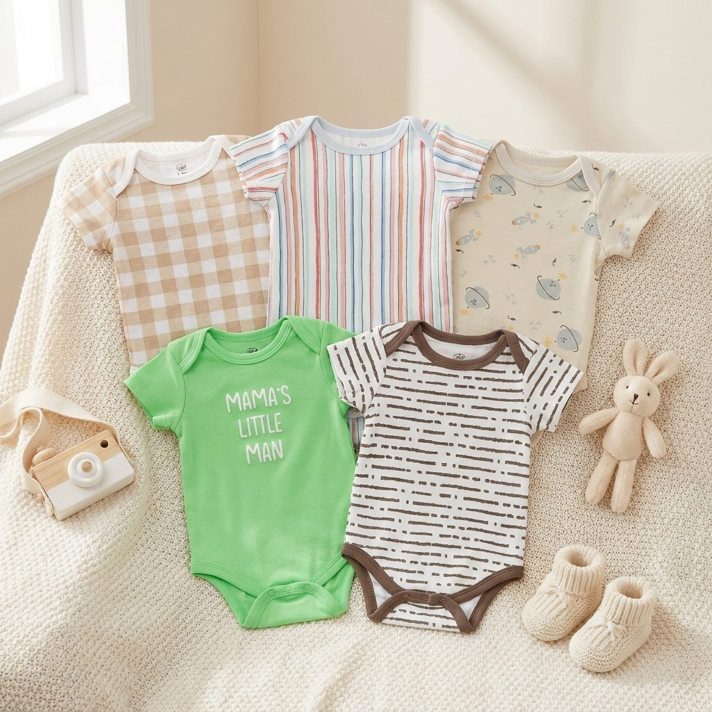 5PC Baby Bodysuit Set (3-6M)