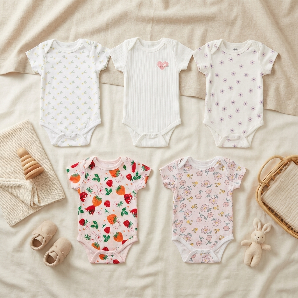 5PC Baby Bodysuit Set (3-6M)