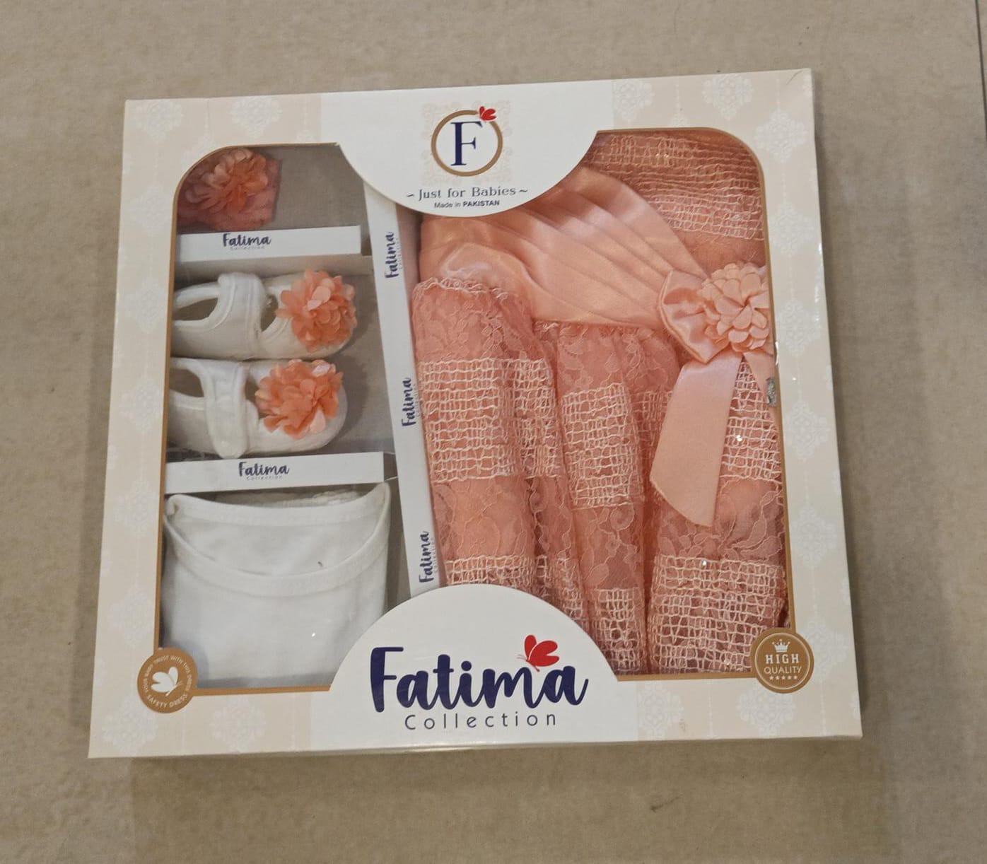 5 PC Baby Frock Set (GIFT BOX)