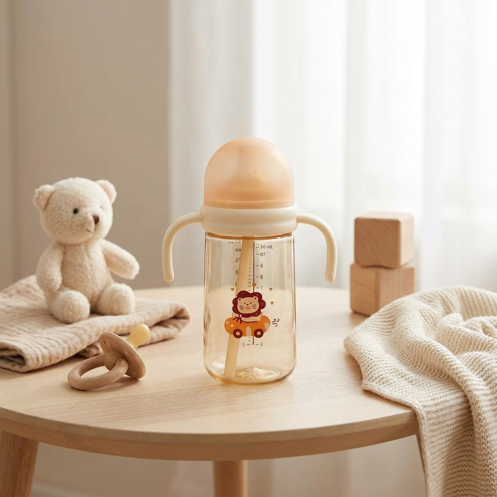 Lion Baby Straw Bottle 330ml