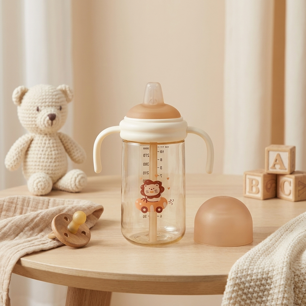 Lion Baby Straw Bottle 330ml