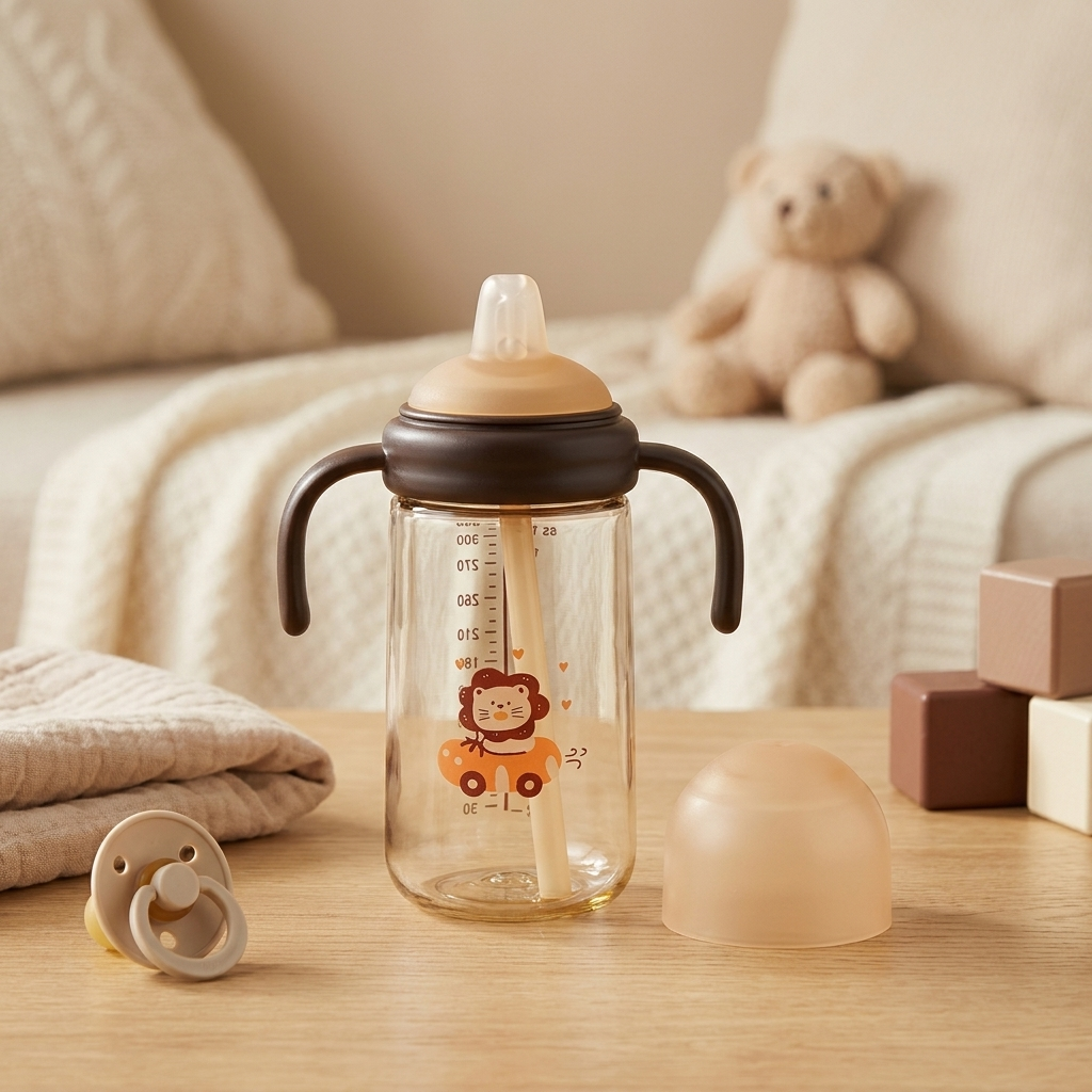 Lion Baby Straw Bottle 330ml