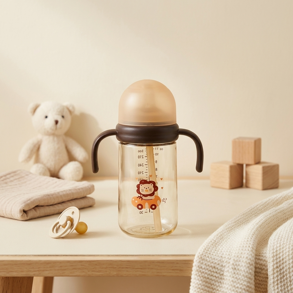 Lion Baby Straw Bottle 330ml