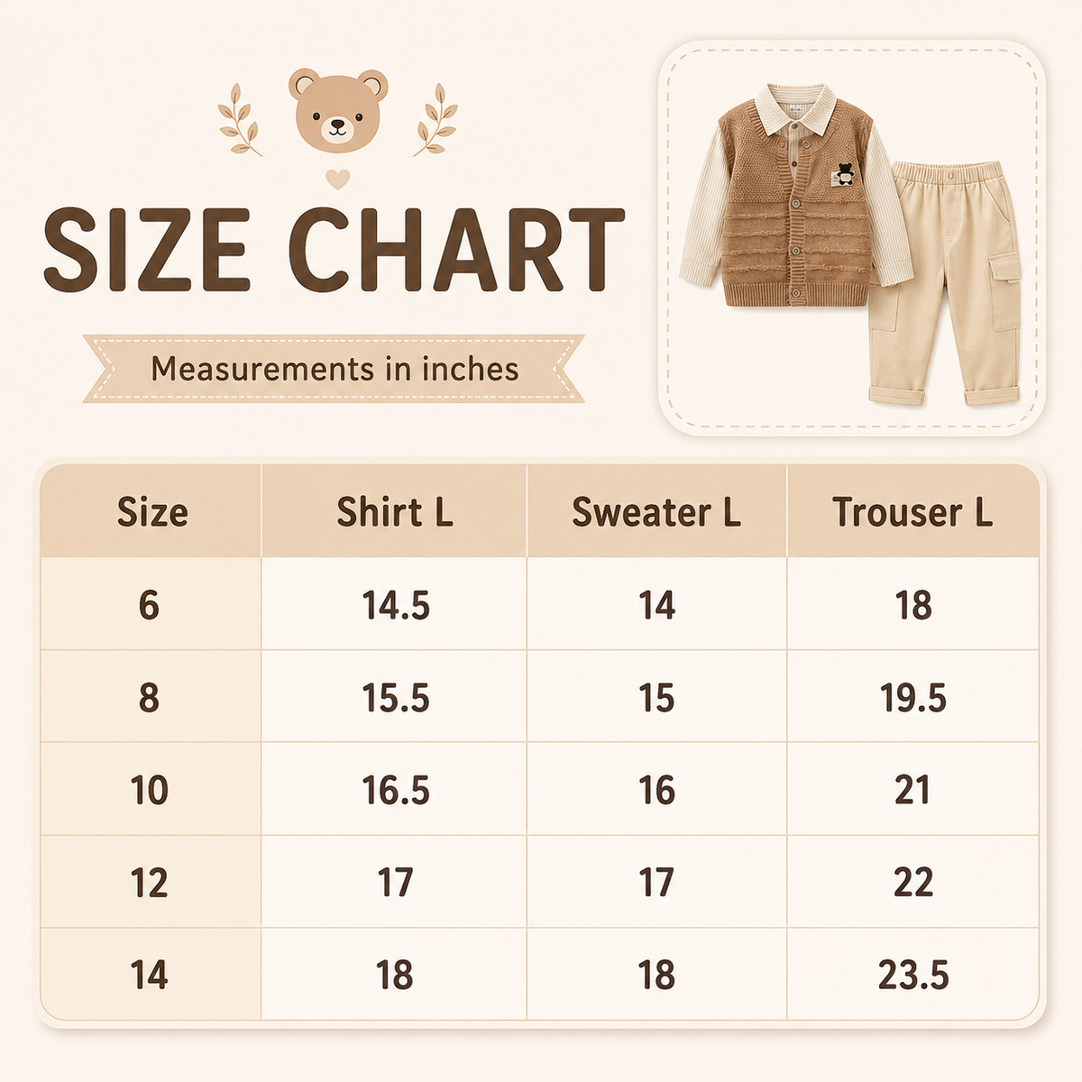 Boys Knitted Vest 3PC Outfit Set | Faba Kids
