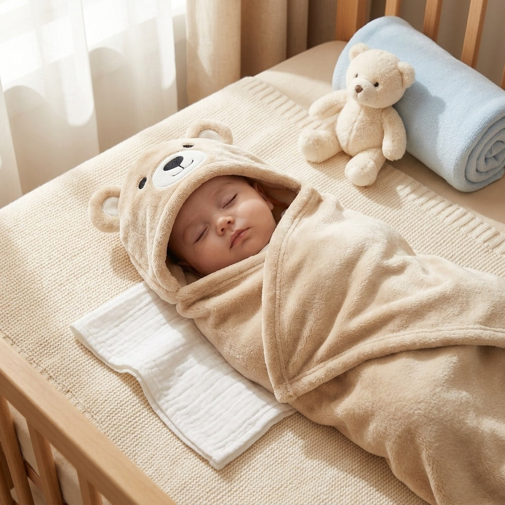 Ultra Soft Character Hooded Baby Shawl – 8 Designs