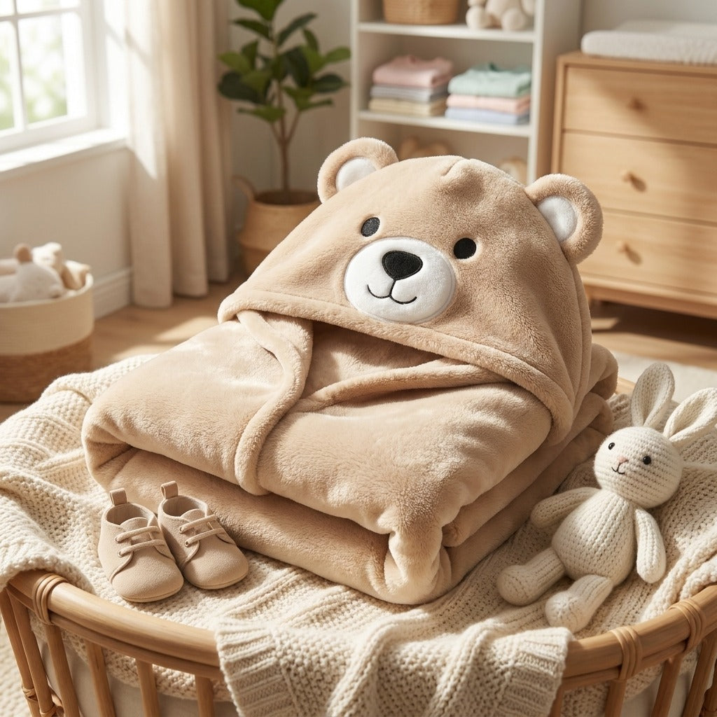 Ultra Soft Character Hooded Baby Shawl – 8 Designs