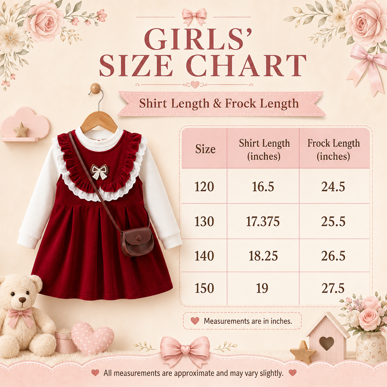 Girls Ruffle Collar Corduroy Dress with Crossbody Bag – 3Piece Set