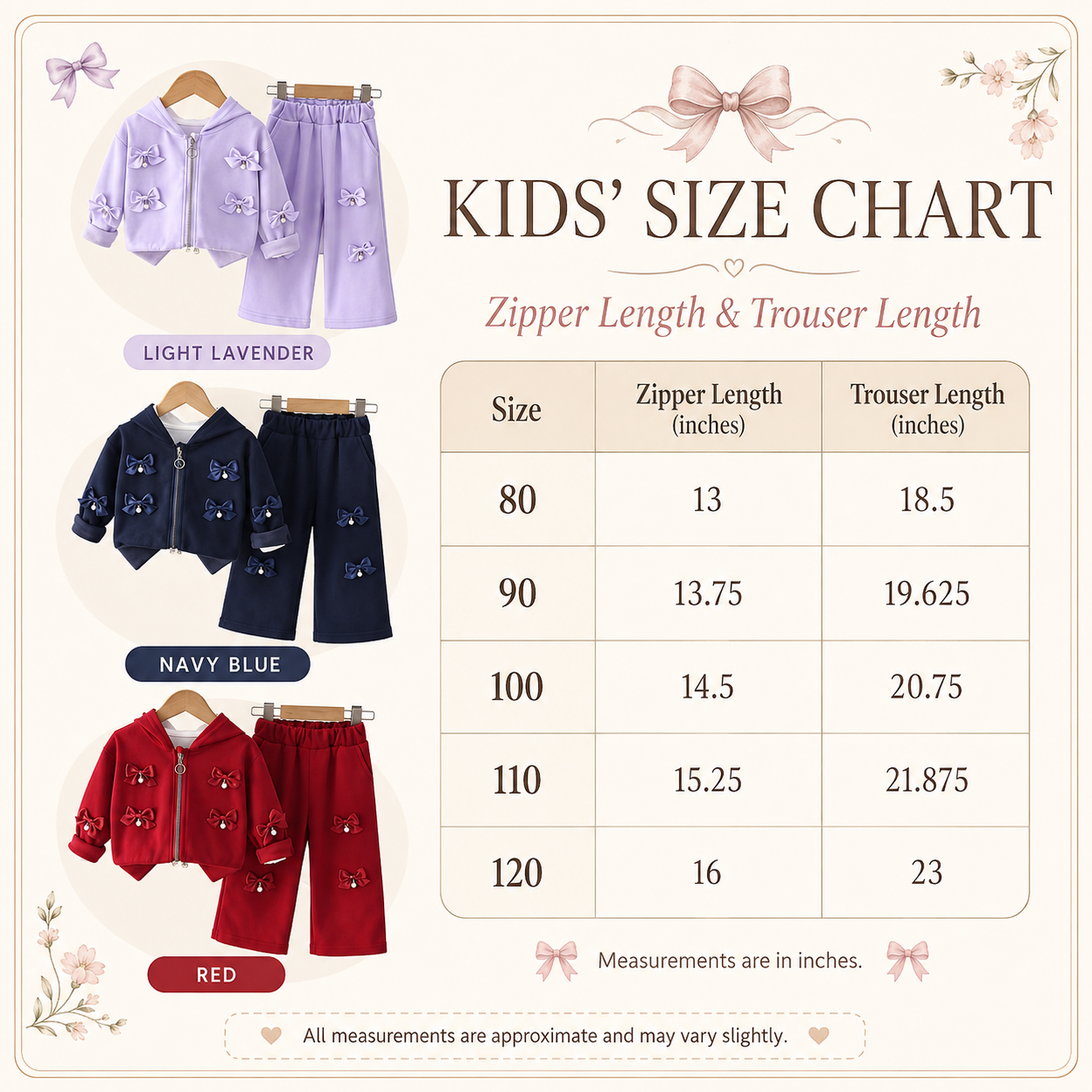 Girls Bow Hoodie & Wide Leg Pants Set – 2 Piece