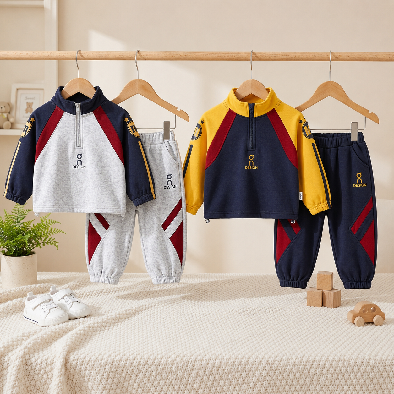 Boys Quarter Zip Tracksuit Set – 2 Piece