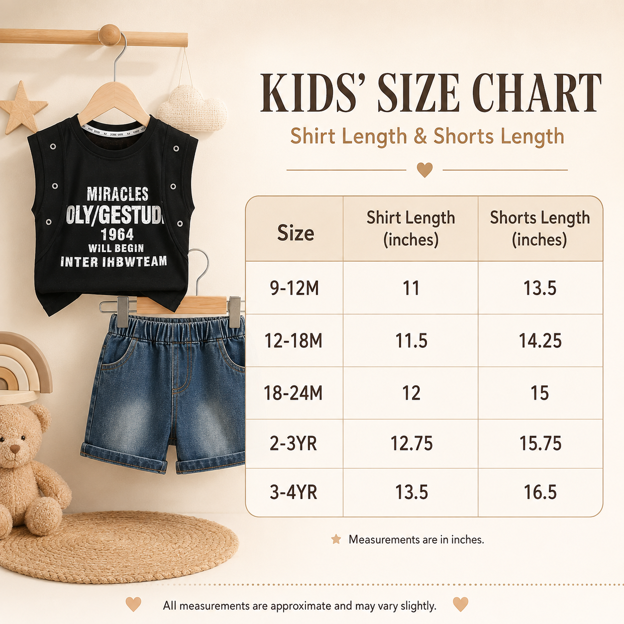 Boys Sleeveless Denim Shorts Set