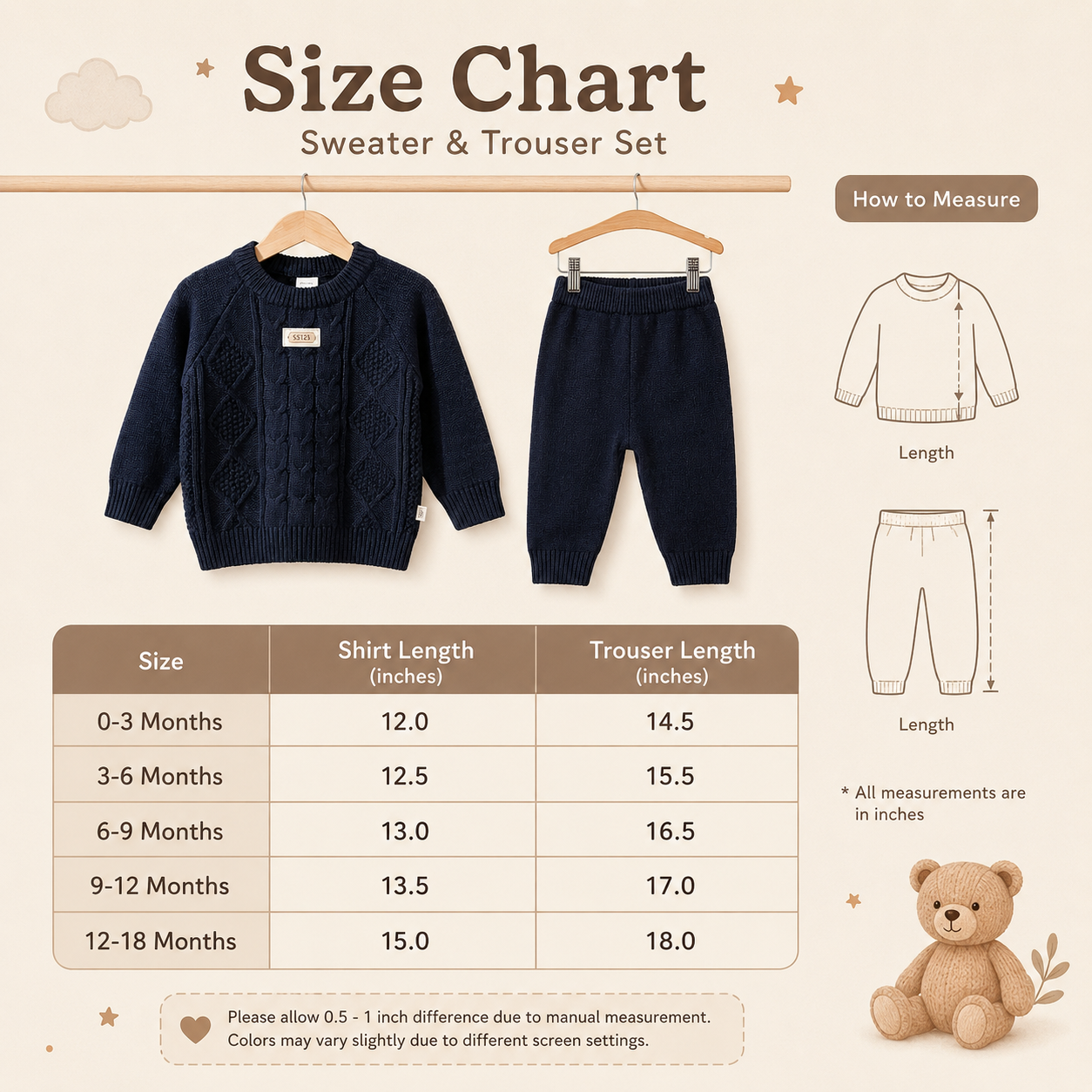 Baby Cable Knit 2-Piece Sweater Set – Black