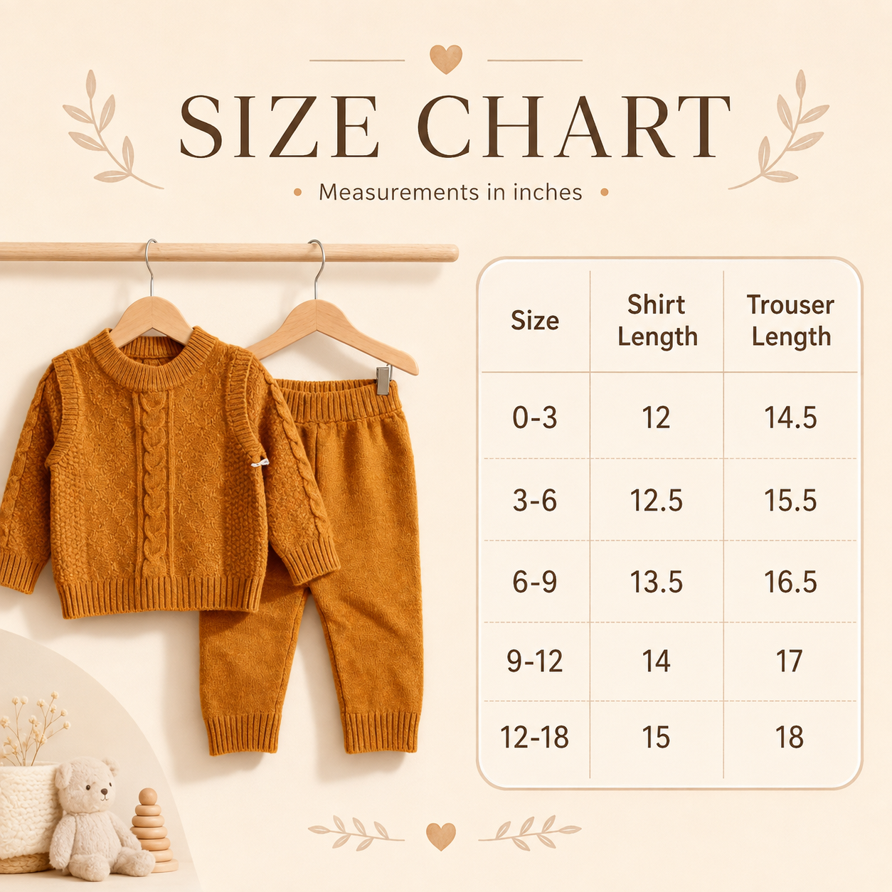 Baby Cable Knit 2-Piece Sweater & Pants Set – Mustard