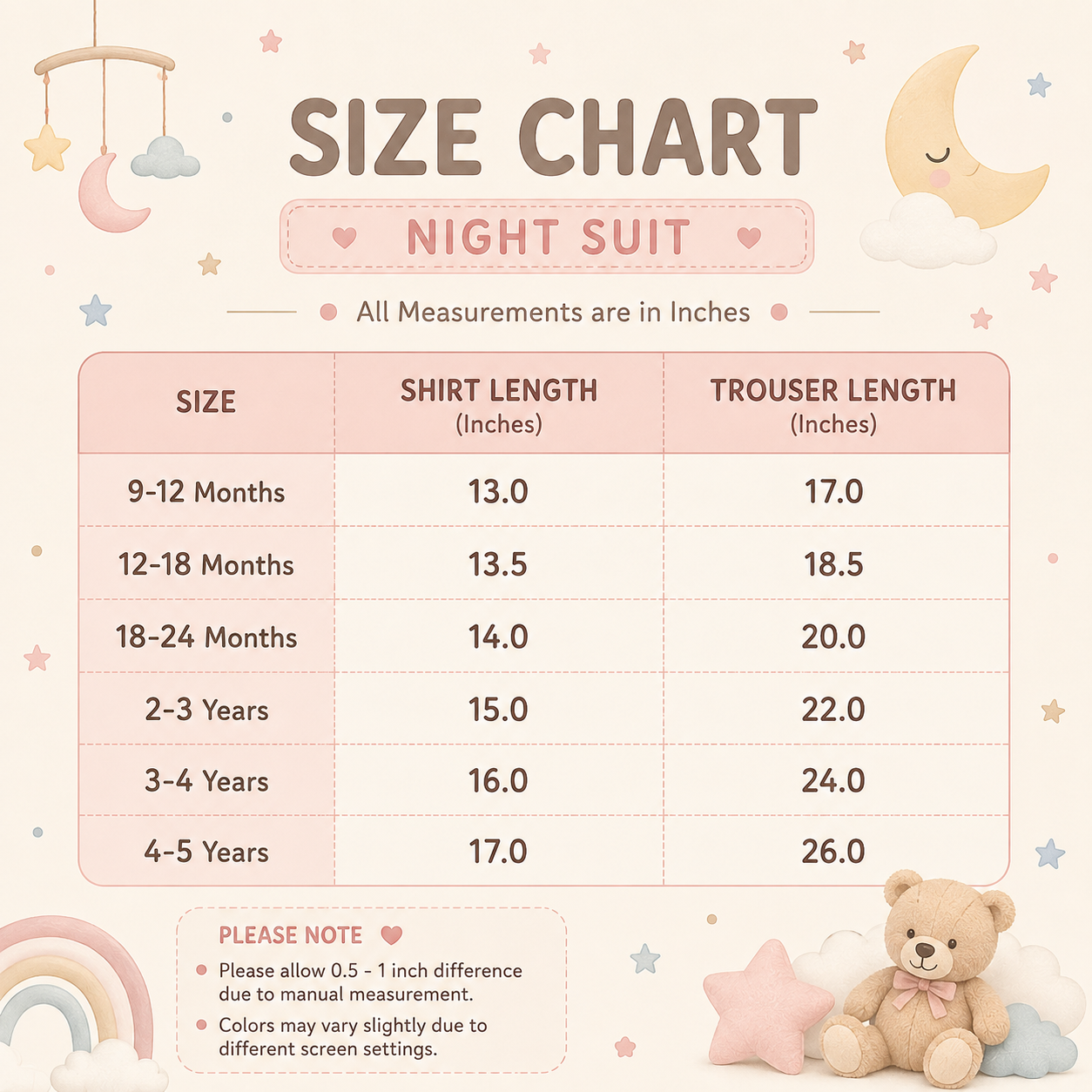 Kids Printed 2-Piece Night Suit