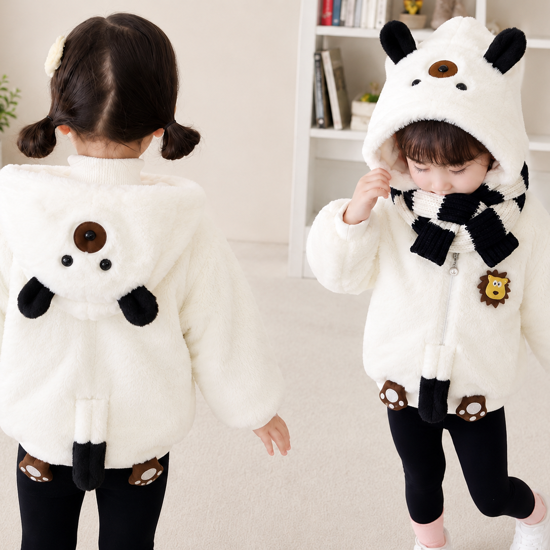 Lion Plush Hooded Winter Jacket – 6 Colors