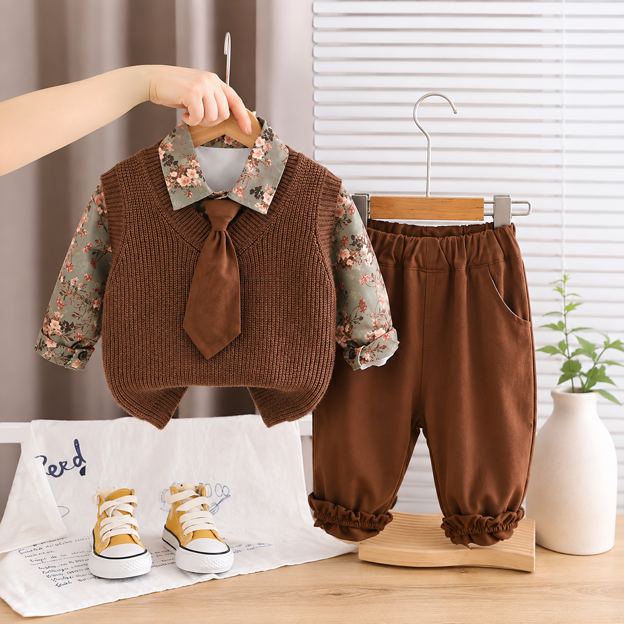 Floral Vest 3-Piece Girls Outfit