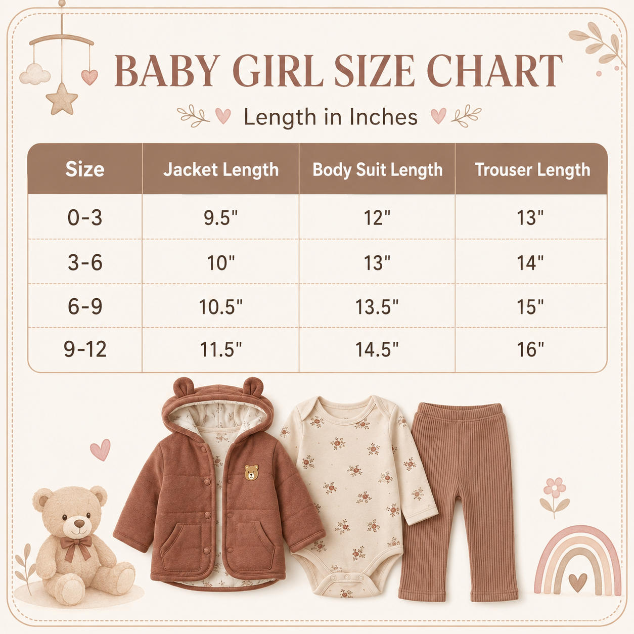 Bear Hooded 4-Piece Baby Winter Set