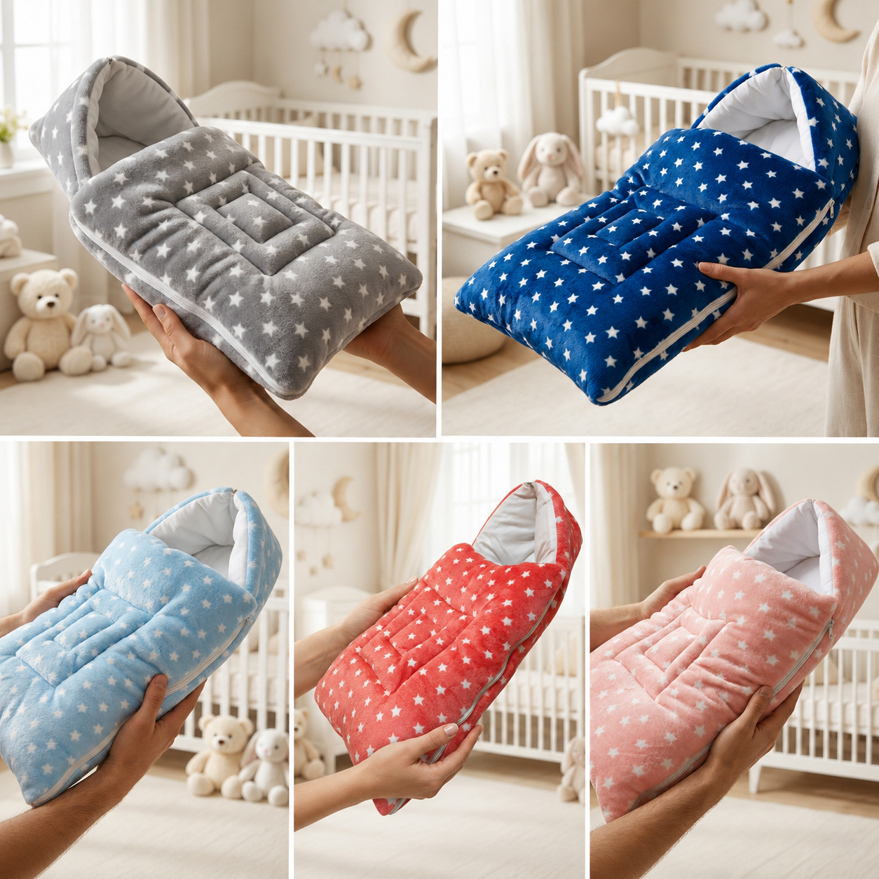 Star Print Plush Baby Carry Nest