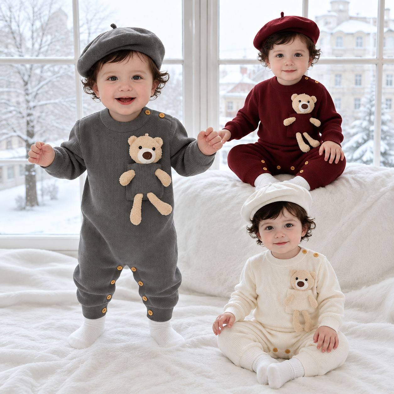 3D Teddy 2-Piece Baby Winter Set