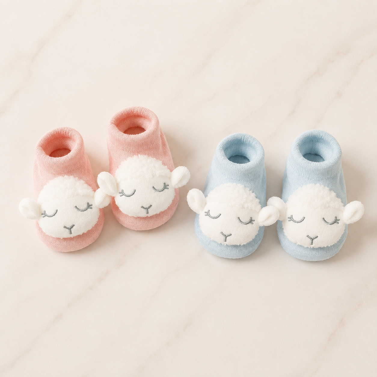 Cute Lamb Baby Ankle Socks – 2 Colors(3M TO 2YR)