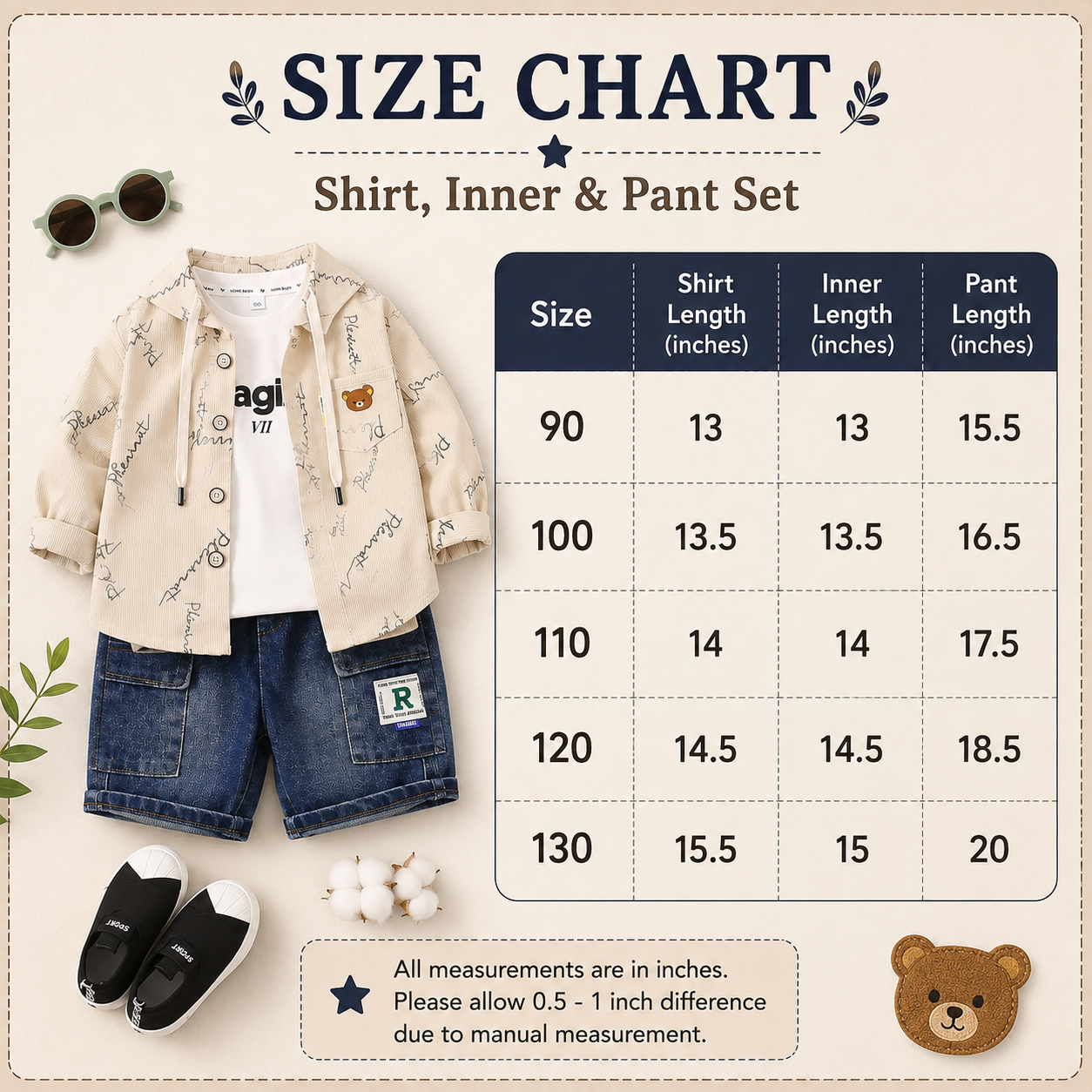 Boys 3-Piece Hooded Shirt & Denim Pants Set – 3 Colors