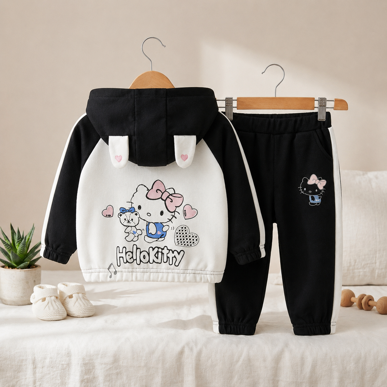 Girls Character Hoodie 3-Piece Tracksuit – 4 Colors