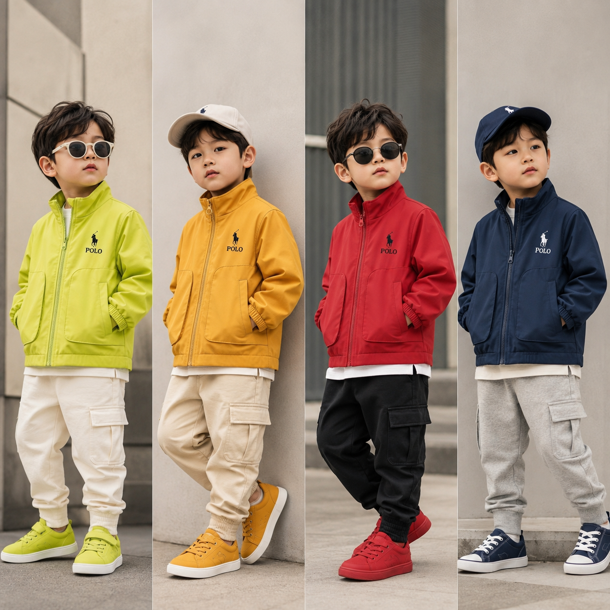 Boys Classic Zip-Up Jacket – 1 Pc | 4 Colors