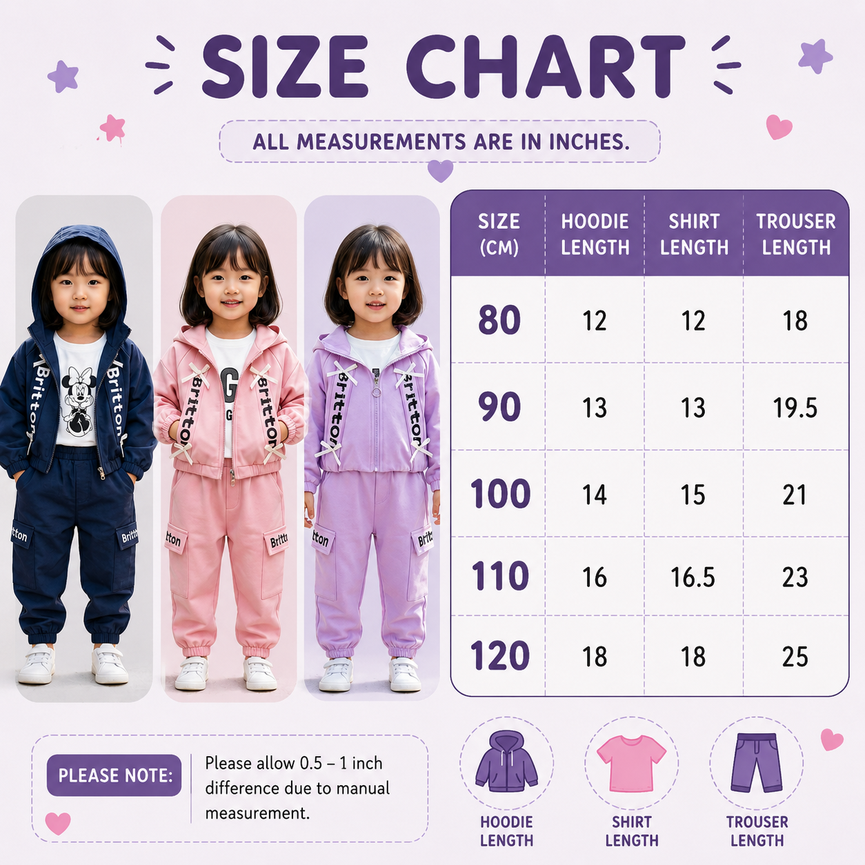 Girls Hooded Cargo 3-Piece Outfit Set – 3 Colors